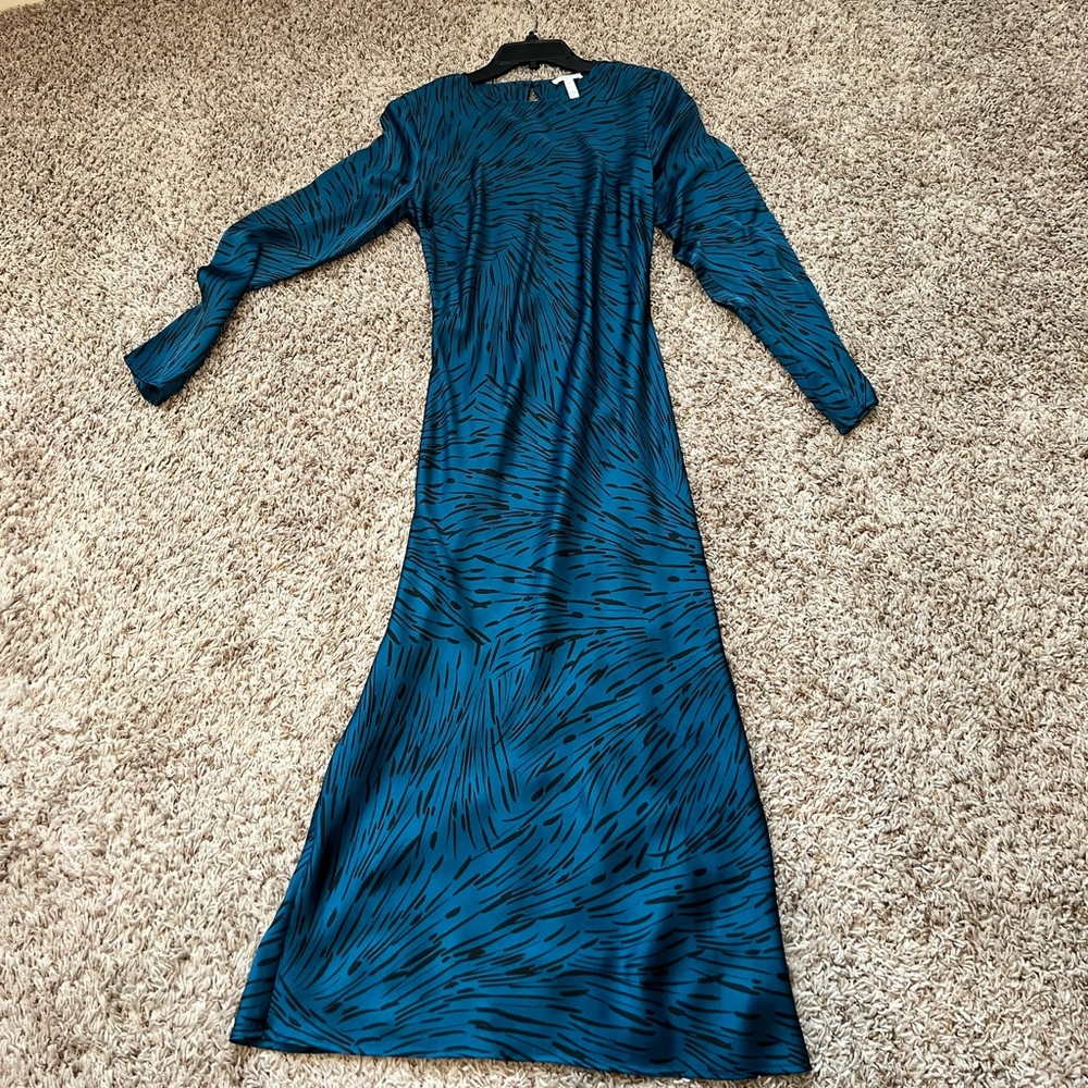 Leith - Blue Animal Print Slip Dress - Size M